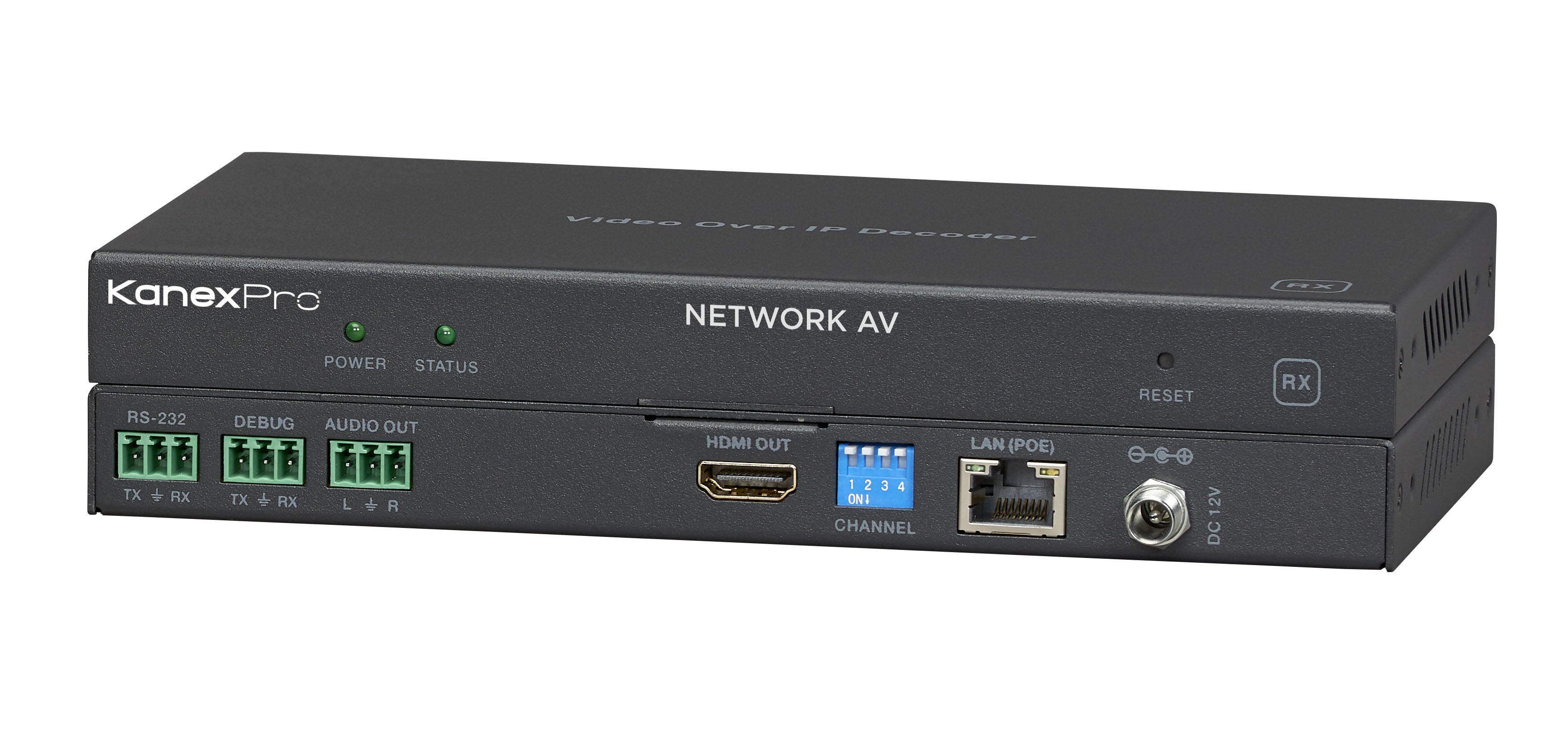 NetworkAV™over IP Decoder w/ POE & RS-232