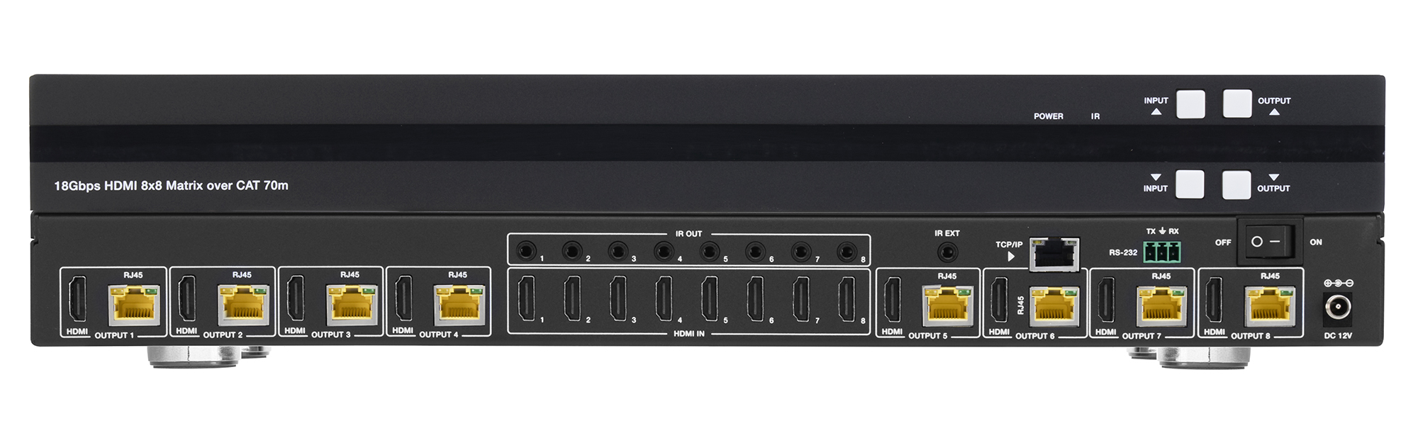 8×8 HDBaseT Matrix Switcher with 4K60 & CAT Extension (70m) | MMX