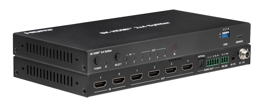 48Gbps 8K 2×4 HDMI Matrix Splitter with Independent Downscaling