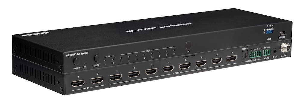 48Gbps 8K 2×8 HDMI Matrix Splitter with Independent Downscaling